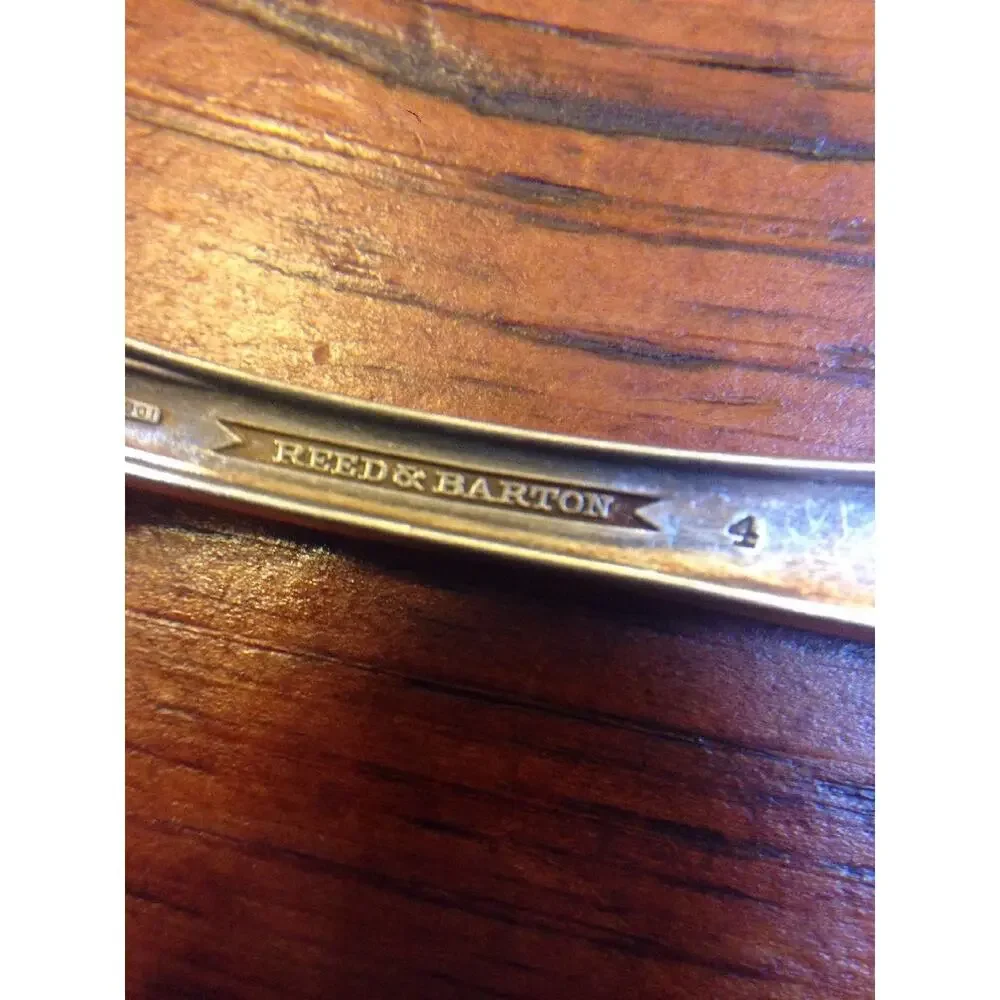 Vintage Reed & Barton Silverplate Wedding Serving Pastry Cake Fork Lilies #4 8